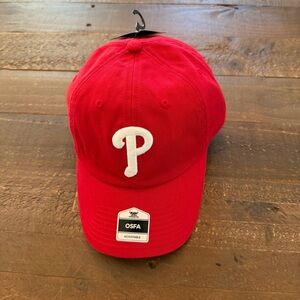 MLB Fan Favorite Phillies Twill Red Cap with White Logo